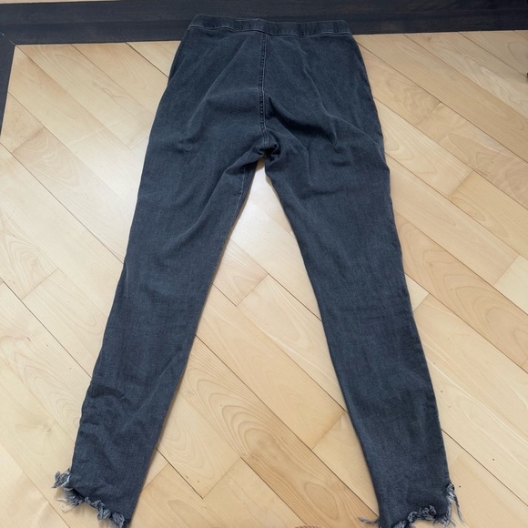 ZEZA B TUXEDO STRIPE GREY JEGGINGS WITH FRAYED HEM - M - Picture 8 of 14